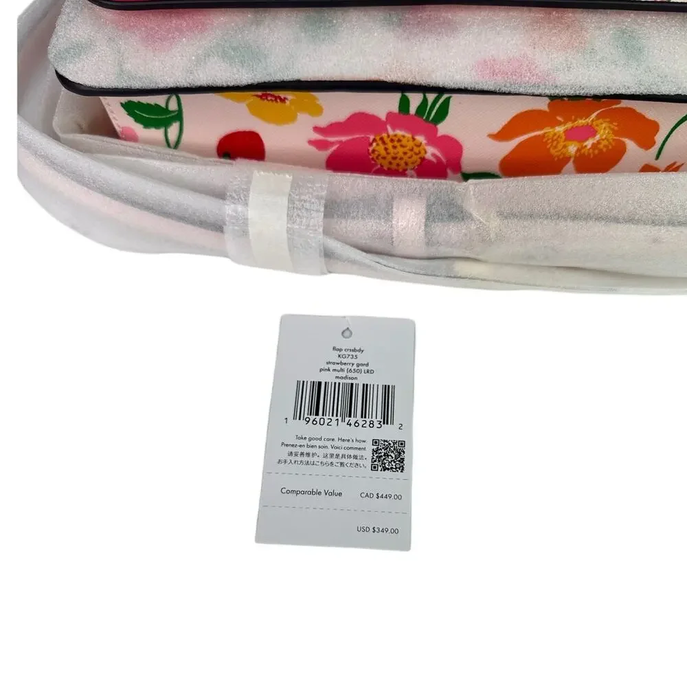 Kate Spade Madison Strawberry Garden Printed Flap Convertible Crossbody